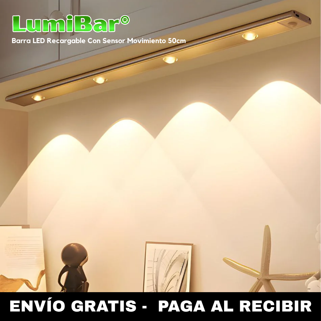 LumiBar™ - Barra LED Recargable Con Sensor Movimiento 40cm