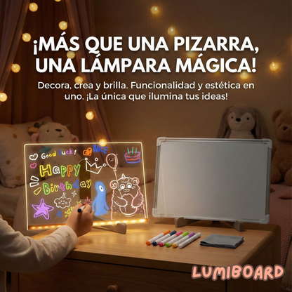 LumiBoard - Pizarra Led Magica (Incluye 7 Plumones de colores y paño de limpieza GRATIS!)