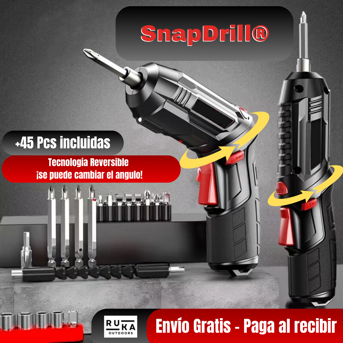 SnapDrill® ¡El destornillador electrico mas versatil de mercado! + Envío Gratis