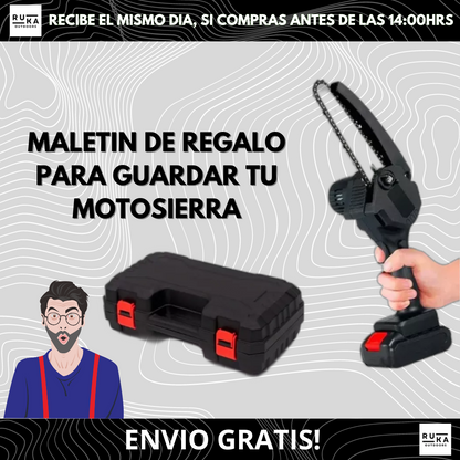 Mini Motosierra Inalámbrica + 2 Baterias + Maletin, Con ENVIO GRATIS!